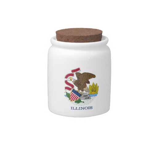 Illinois State Flag Candy Jar