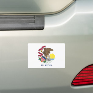 Illinois State Flag Car Magnet