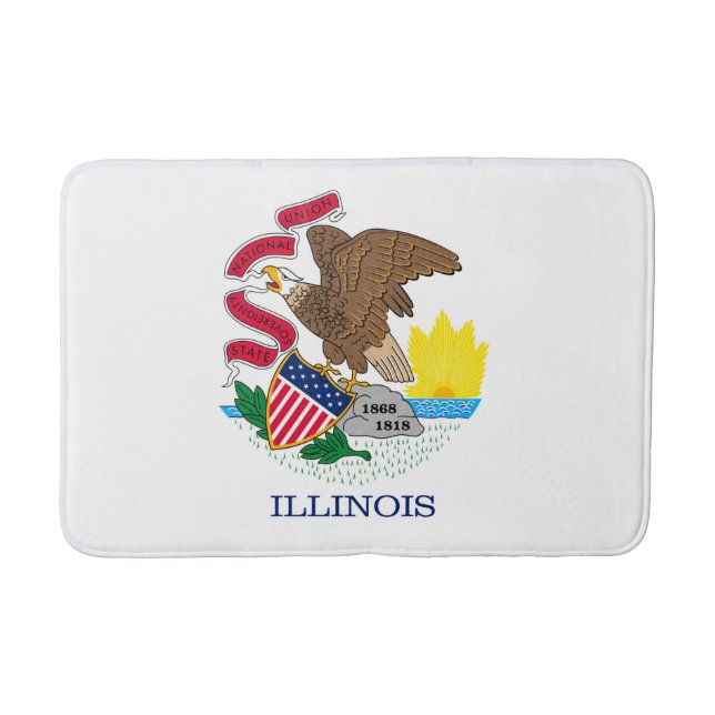 Illinois State Flag Design Bathroom Mat (Front)