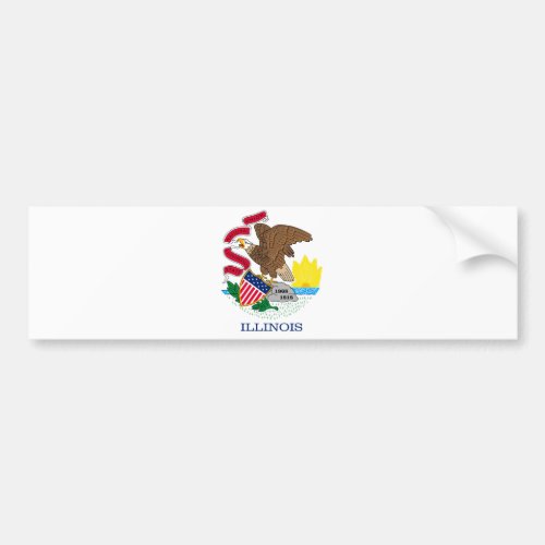 Illinois State Flag Design Bumper Sticker
