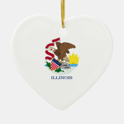 Illinois State Flag Design Ceramic Ornament