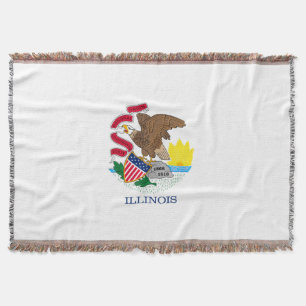 Illinois State Flag Design Decor Throw Blanket