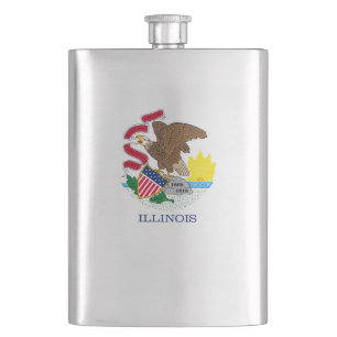 Illinois State Flag Design Flask