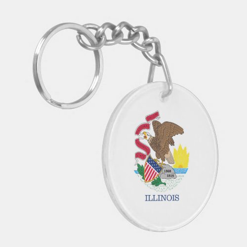 Illinois State Flag Design Keychain