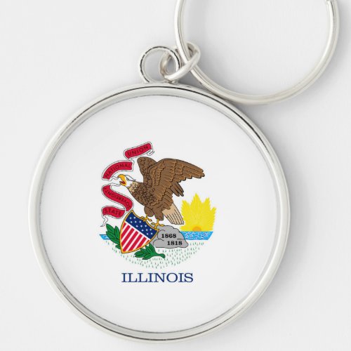Illinois State Flag Design Keychain