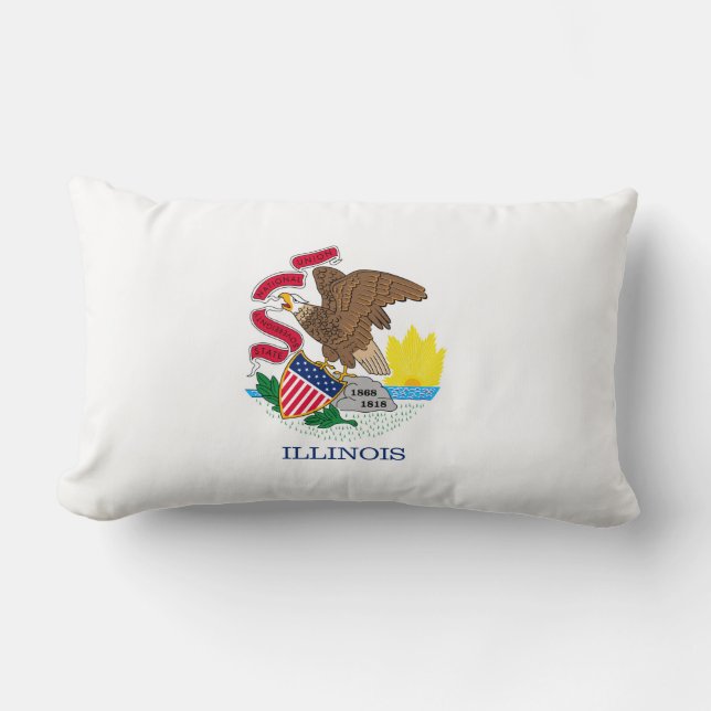 Illinois State Flag Design Lumbar Pillow (Front)