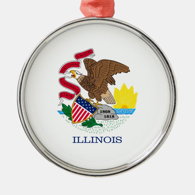 Illinois State Flag Design Metal Ornament (Front)