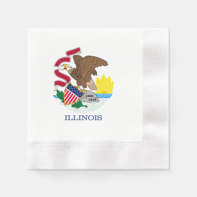Illinois State Flag Design Paper Napkins (Front)