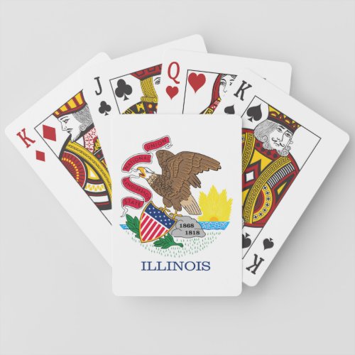 Illinois State Flag Design Poker Cards
