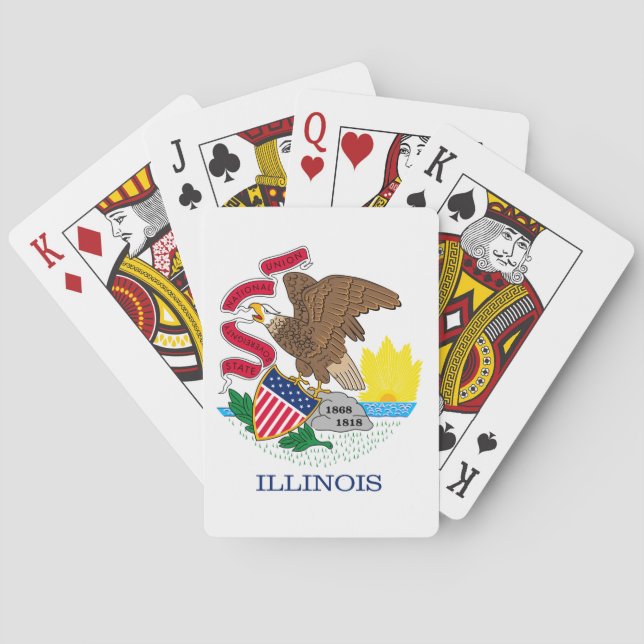 Illinois State Flag Design Poker Cards (Back)