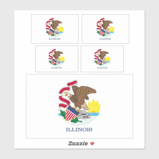 Illinois State Flag Design Sticker (Sheet)