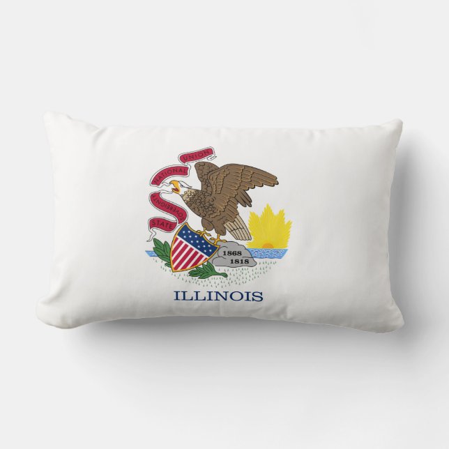 Illinois State Flag Lumbar Pillow (Front)