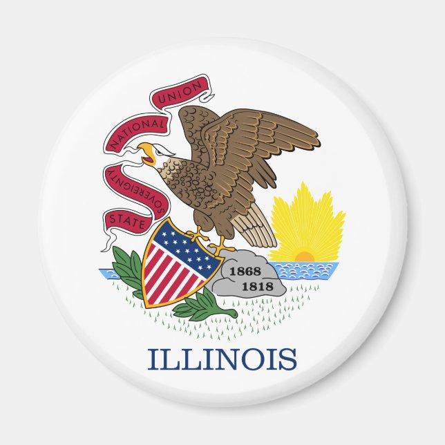 Illinois State Flag Magnet (Front)