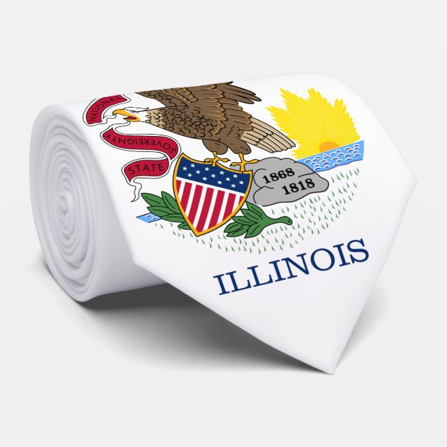 Illinois State Flag Neck Tie (Rolled)