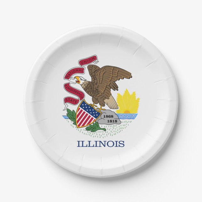 Illinois State Flag Paper Plates (Front)