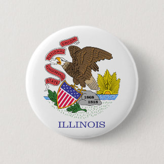 Illinois State Flag Pinback Button