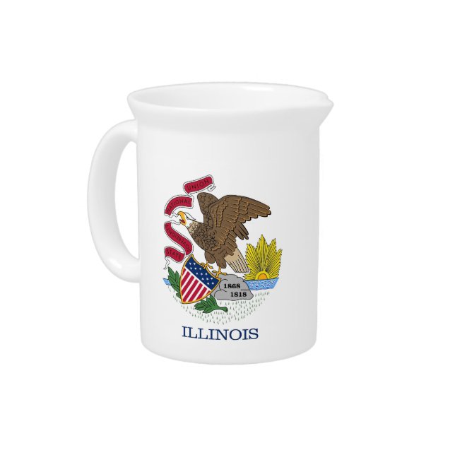 Illinois State Flag Pitcher (Left)