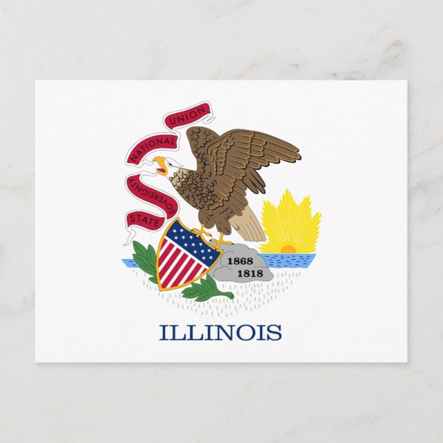 Illinois State Flag Postcard (Front)
