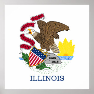 Illinois State Flag Poster
