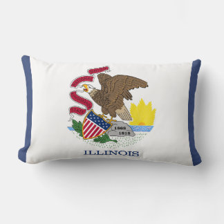 Illinois State Flag Print Patriotic Lumbar Pillow