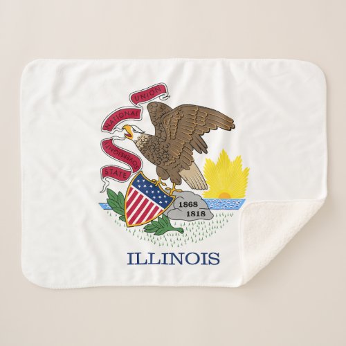 Illinois State Flag Sherpa Blanket