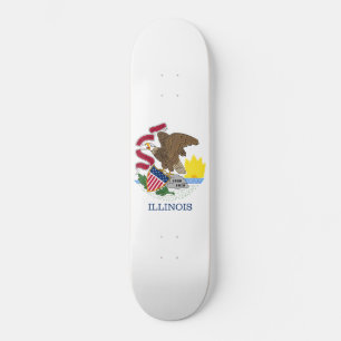 Illinois State Flag Skateboard