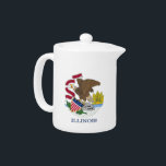 Illinois State Flag Teapot<br><div class="desc">Add a touch of Illinois pride to your tea time with our exclusive teapot featuring the flag of Illinois! Crafted with meticulous attention to detail, this teapot is more than just a functional kitchen accessory; it’s a celebration of Illinois's heritage and cultural pride. The elegant design proudly showcases the iconic...</div>