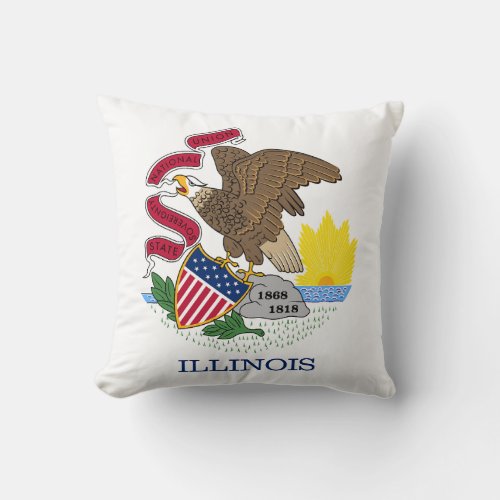 Illinois State Flag Throw Pillow