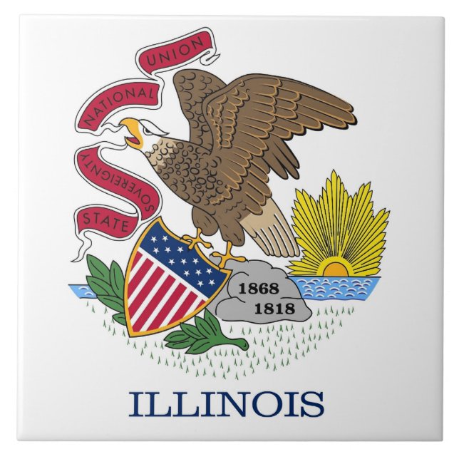 Illinois State Flag Tile (Front)