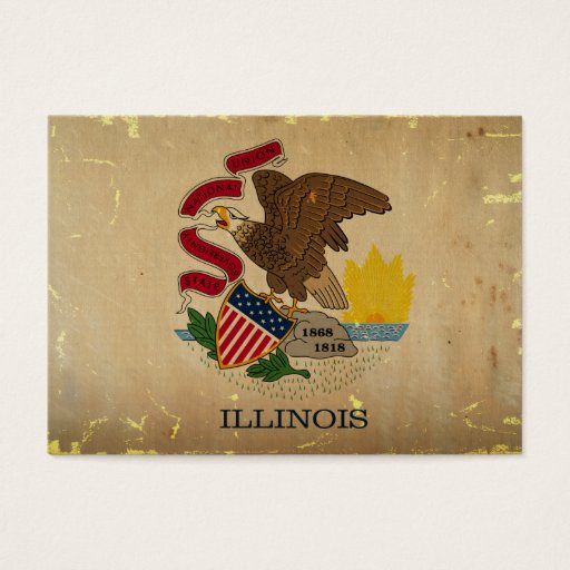 Customizable Illinois State Flag VINTAGE.png Business Card Template