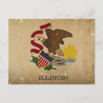 Illinois State Flag Vintage.png Postcard by USA_Swagg at Zazzle