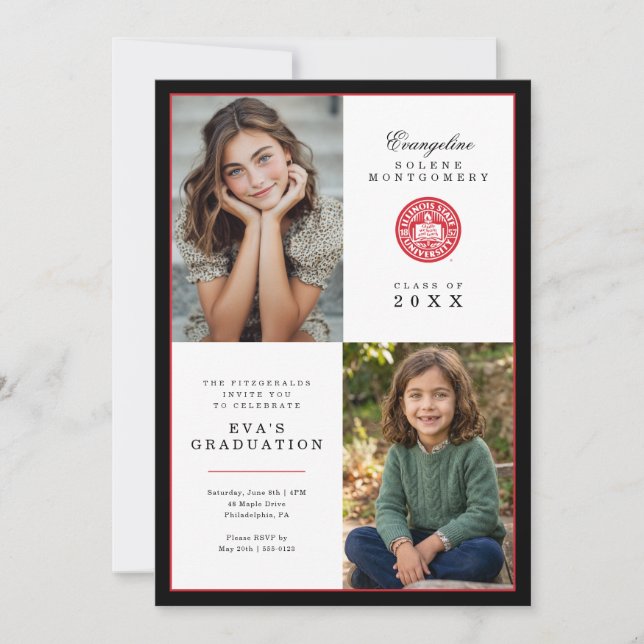 Illinois State Graduation Invitation (Front)