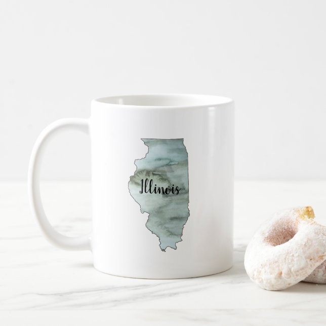 Illinois State Illustration Coffee Mug (With Donut)