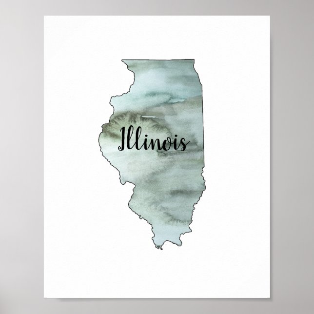 Illinois State Illustration Poster (Front)