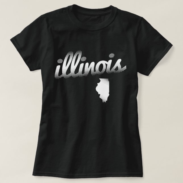 Illinois state in white T-Shirt (Design Front)