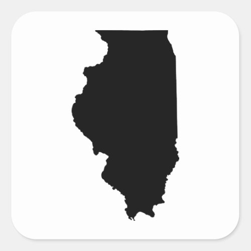 Illinois State Outline Square Sticker