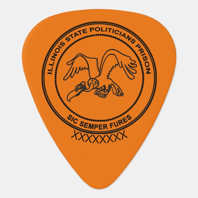 Illinois State Politicians Prison Guitar Pick (Front)