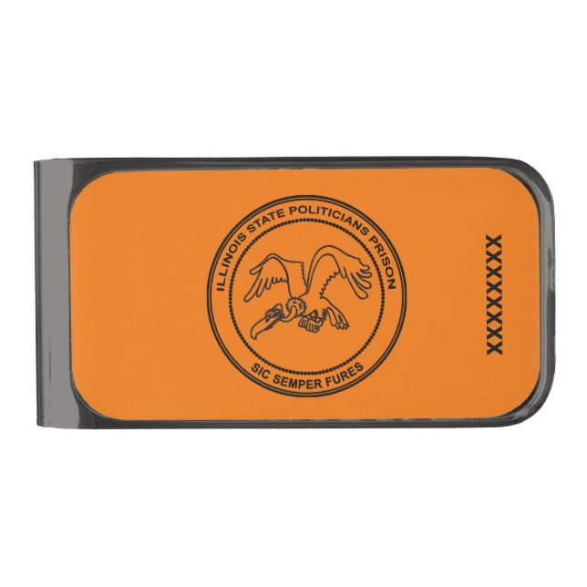 Illinois State Politicians Prison Gunmetal Finish Money Clip (Front)