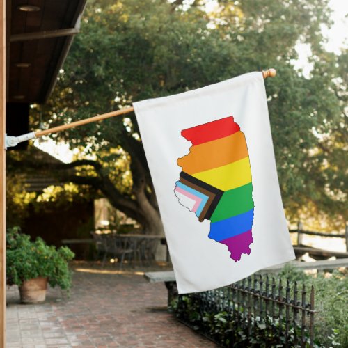 Illinois State Pride LGBTQ Progress Pride House Flag