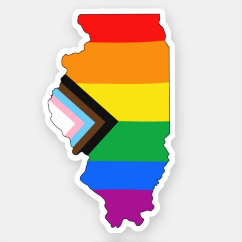 Illinois State Pride LGBTQ Progress Pride Sticker