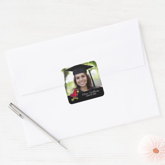 Illinois State Redbird | Add Your Photo Square Sticker (Envelope)