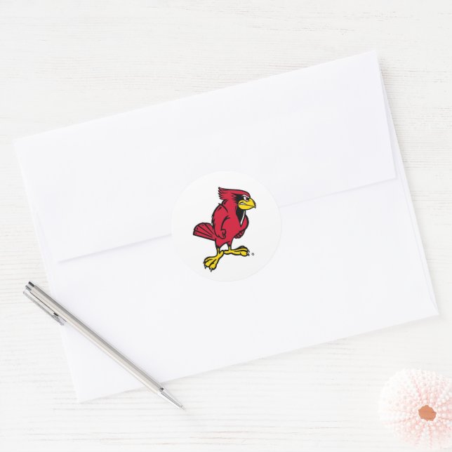 Illinois State Redbird Classic Round Sticker (Envelope)