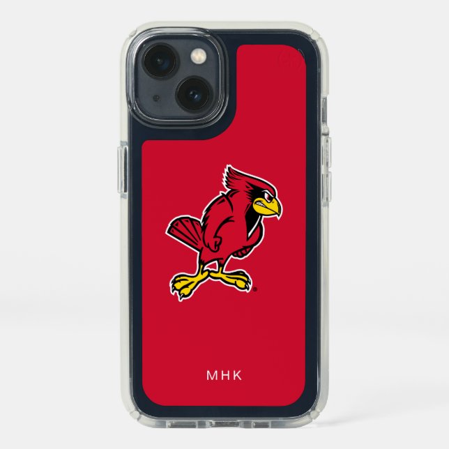 Illinois State Redbird | Monogram Speck iPhone 13 Case (Front)