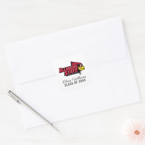 Illinois State  Redbirds  Add Your Name Square Sticker