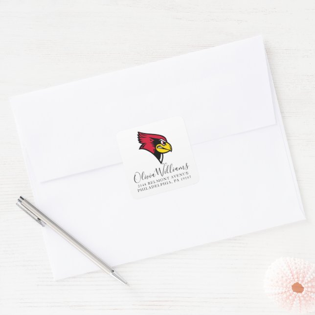 Illinois State Redbirds Profile | Add Your Name Square Sticker (Envelope)