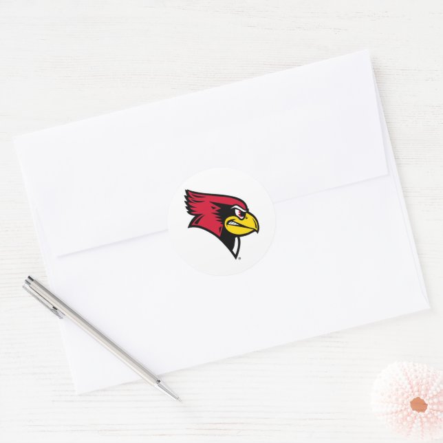 Illinois State Redbirds Profile Classic Round Sticker (Envelope)