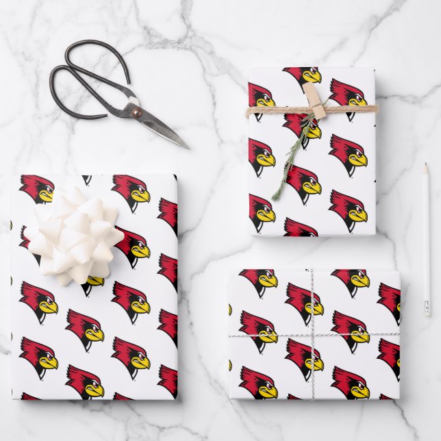 Illinois State Redbirds Profile Wrapping Paper Sheets (Front)