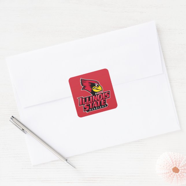 Illinois State Redbirds Square Sticker (Envelope)