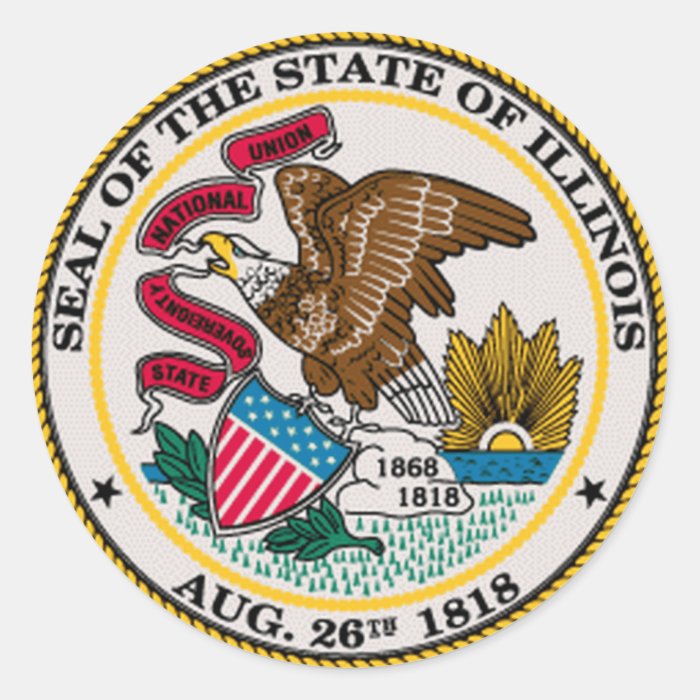 Illinois State Seal Classic Round Sticker | Zazzle