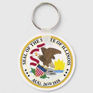 Illinois State Seal Emblem  Keychain